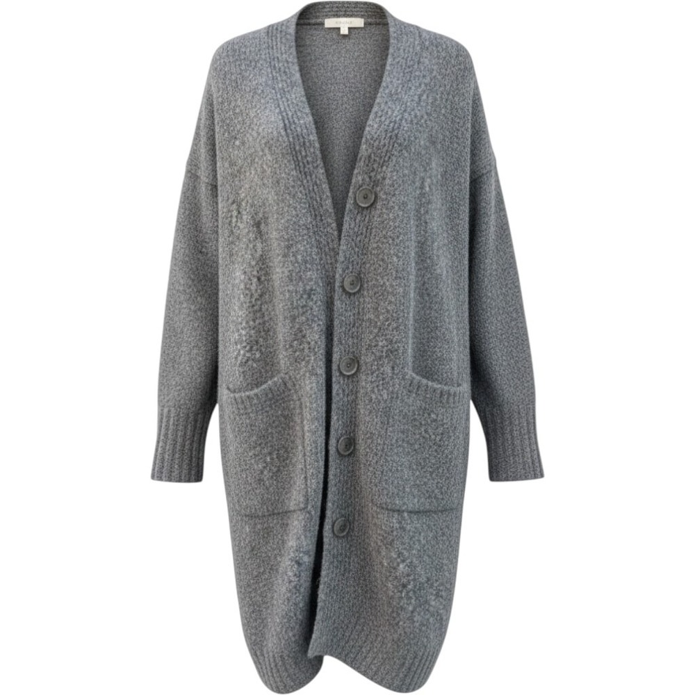 Gap Small Charcoal Grey Wool Alpaca Blend Longline Patch Pocket Cardigan Duster